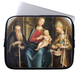 Madonna och barn med St Anthony Abbot och St. N Laptop Fodral
