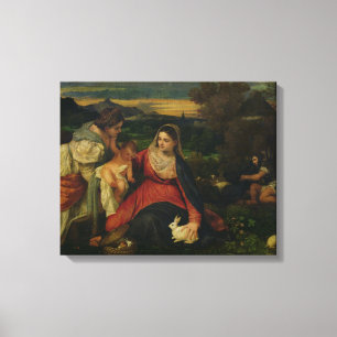 Madonna och barn med St. Catherine C. 1530 Canvastryck
