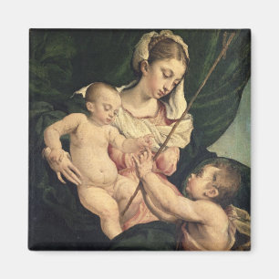 Madonna och barn med St John, c.1570 (olja på Magnet