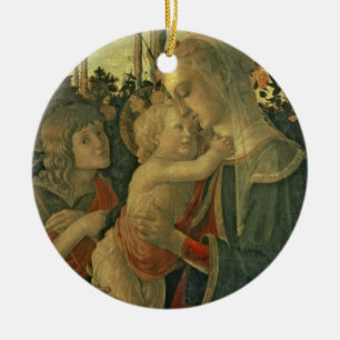 Madonna och barn med St John det baptistiskt (den Julgransprydnad Keramik