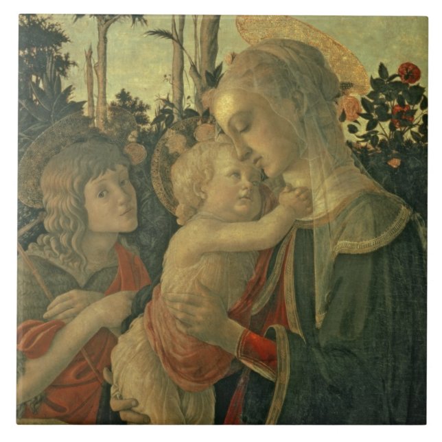 Madonna och barn med St John det baptistiskt (den Kakelplatta (Framsidan)