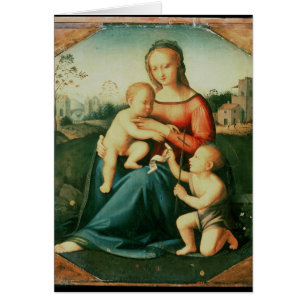 Madonna och barn med St John det baptistiskt Hälsningskort