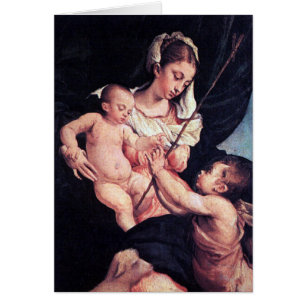 Madonna och barn med St John det baptistiskt Hälsningskort