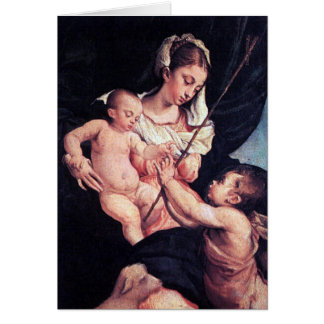 Madonna och barn med St John det baptistiskt Hälsningskort