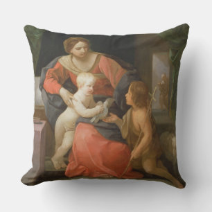 Madonna och barn med St John det baptistiskt Kudde