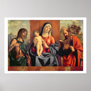 Madonna och barn med St John det baptistiskt och Poster