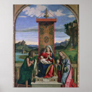 Madonna och barn med St John det baptistiskt och Poster
