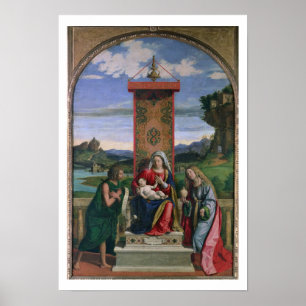 Madonna och barn med St John det baptistiskt och Poster
