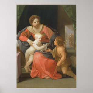 Madonna och barn med St John det baptistiskt Poster