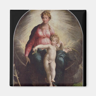 Madonna och barn med St John och St Jerome, 15 Magnet