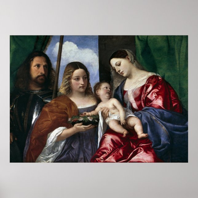 Madonna och barn med Sts Dorothy och George Poster (Framsidan)