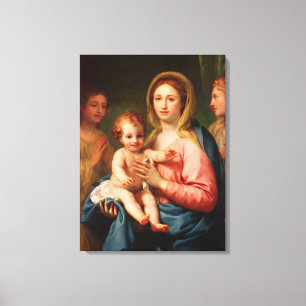 Madonna och barn med två änglar, 1770-73 canvastryck