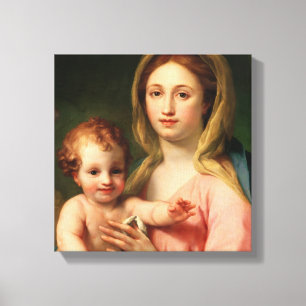 Madonna och barn med två änglar, 1770-73 canvastryck