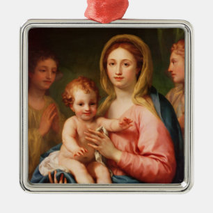 Madonna och barn med två änglar, 1770-73 julgransprydnad metall
