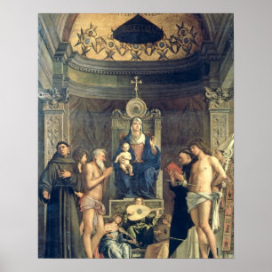 Madonna och barn mellan SS. Francis, J Poster