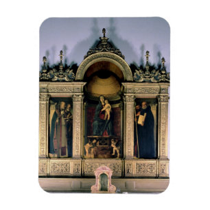 Madonna och barn och Saints (triptychaltarpiecen) Magnet