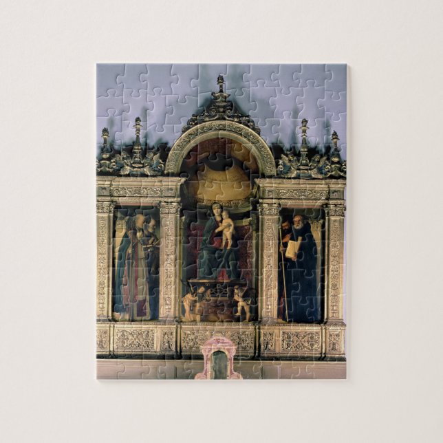 Madonna och barn och Saints (triptychaltarpiecen) Pussel (Vertikal)
