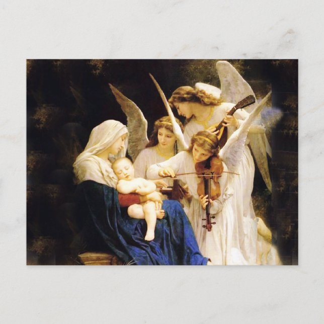 Madonna och Barn och tre Änglar Vykort (Framsida)