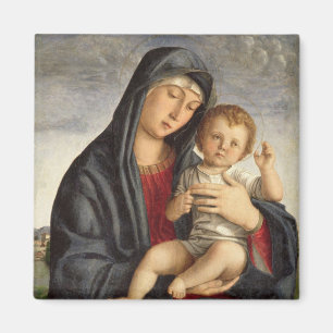 Madonna och barn (olja på panel) 2 magnet