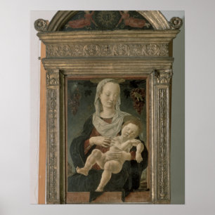 Madonna och barn (olja på panel) poster