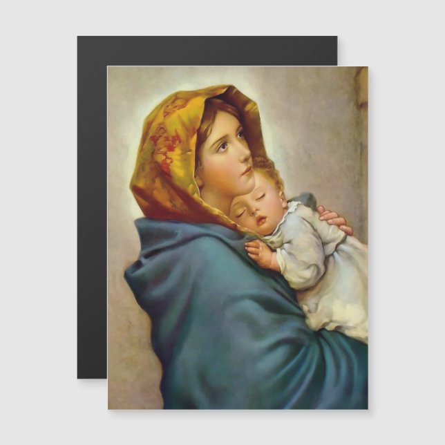 Madonna och barn Roberto Ferruzzi Madonnina Maria (Fram/baksida)