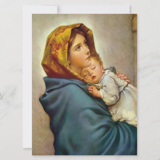 Madonna och barn Roberto Ferruzzi Madonnina Maria Kort (Framsida)