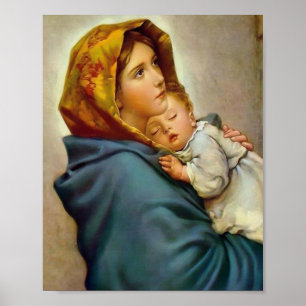 Madonna och barn Roberto Ferruzzi Poster