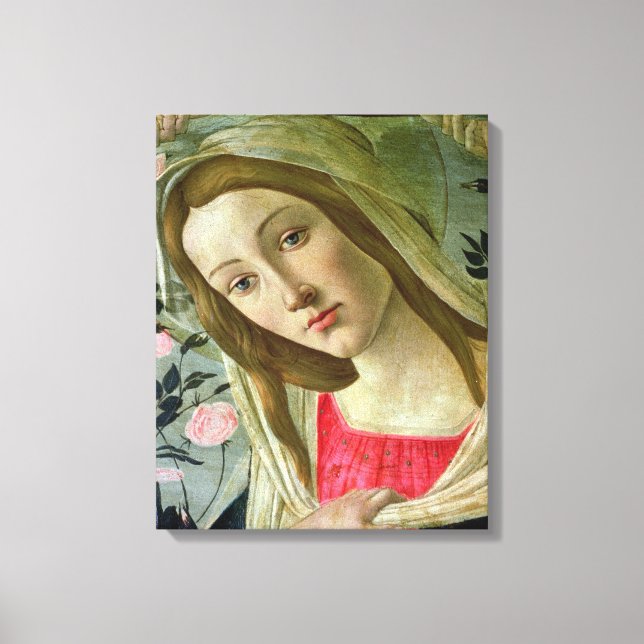 Madonna och barn som är överfulla av Änglar, närma Canvastryck (Framsida)