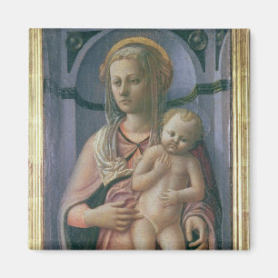 Madonna och barn (tempera på panel) magnet