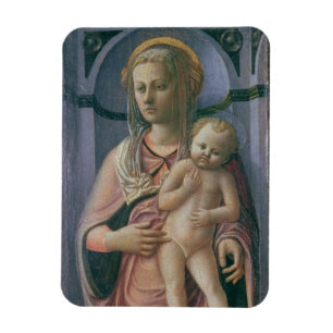 Madonna och barn (tempera på panel) magnet