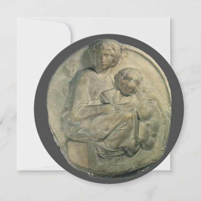Madonna och barn, Tondo Pitti av Michelangelo (Framsida)