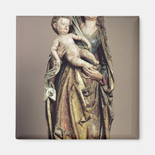 Madonna och barn, träskulptur magnet