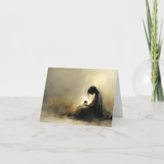 Madonna och barn vikbart kort - tomt