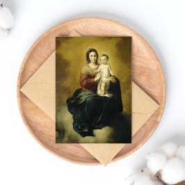 Madonna och Barn, vykort för finkonst jul