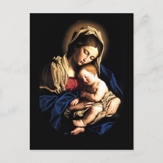 Madonna och barnanpassningsbarvykort vykort (Framsida)