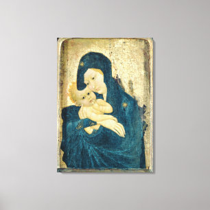 Madonna och barnet, Bourgogne skolar (olja på Canvastryck