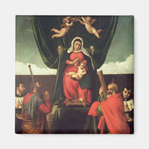 Madonna och barnet installerar med fyra Saints, Magnet