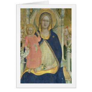 Madonna och barnet installerar med Saints, Hälsningskort
