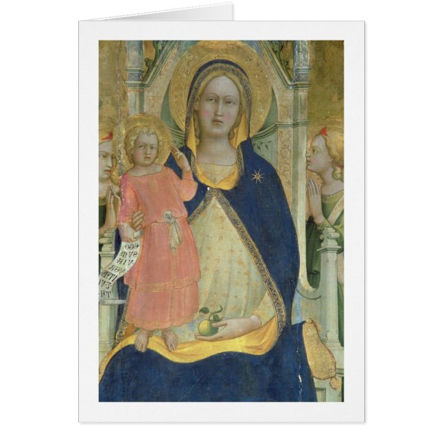 Madonna och barnet installerar med Saints, Hälsningskort (Framsidan)