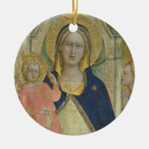 Madonna och barnet installerar med Saints, Julgransprydnad Keramik