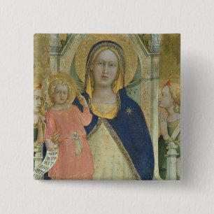 Madonna och barnet installerar med Saints, Knapp