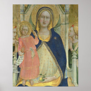Madonna och barnet installerar med Saints, Poster