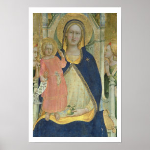 Madonna och barnet installerar med Saints, Poster