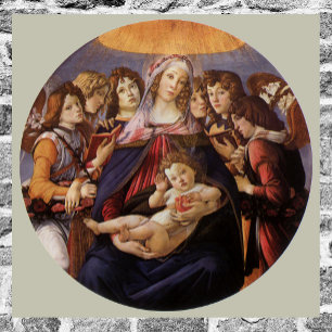 Madonna och Barnet med Änglar av Sandro Botticelli Poster