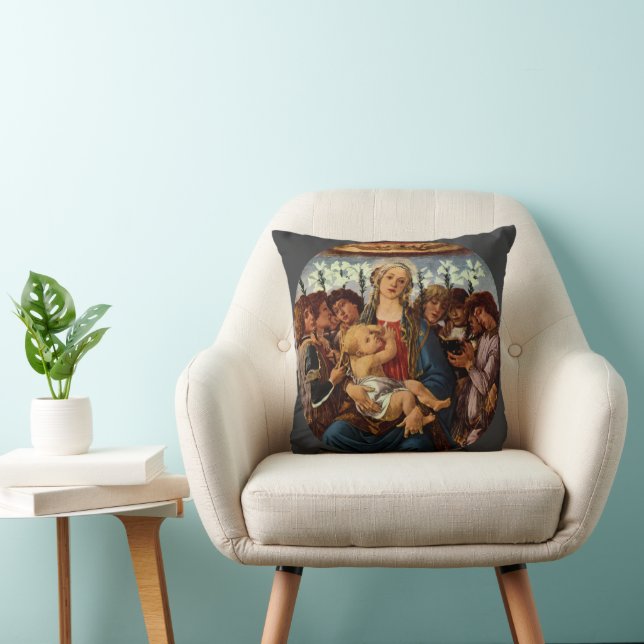 Madonna och Barnet med åtta Änglar av Botticelli Kudde (Stol)