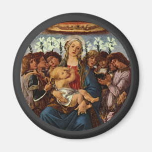 Madonna och Barnet med åtta Änglar av Botticelli Magnet