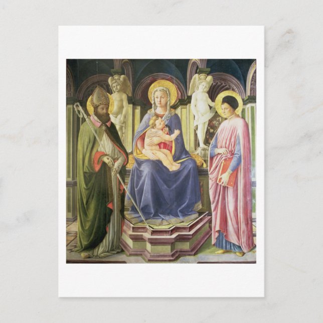Madonna och barnet med SS. Clement and Justin Vykort (Framsida)