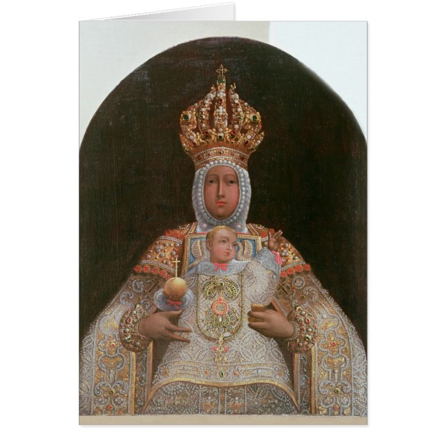 Madonna och barnet, skolar av Cusco Hälsningskort (Framsidan)