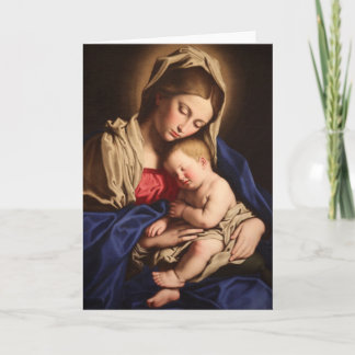 Madonna och barnhälsningskort helgkort