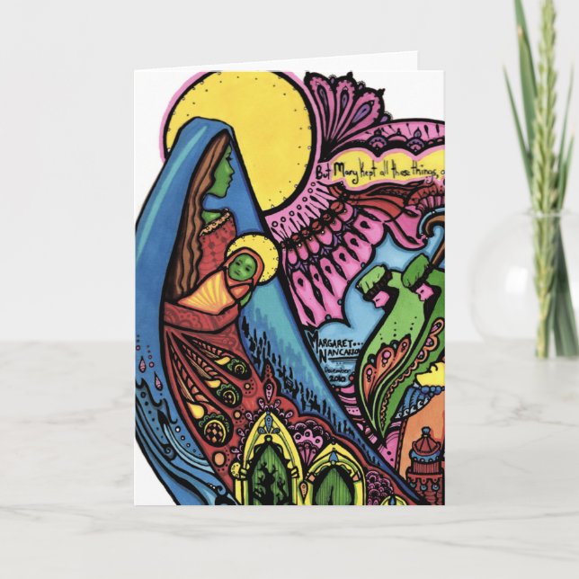 Madonna och barnjulkort helgkort (Framsida)